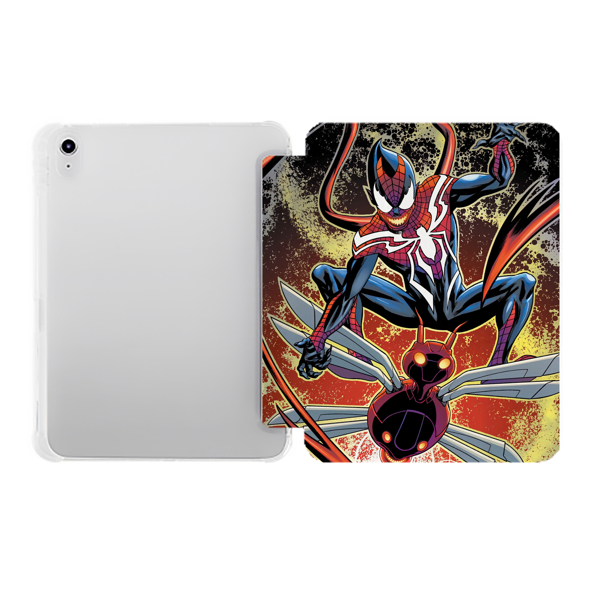 （画像用） Spider Man スパイダーマン IPad ケース ペン収納付き 三つ折りスタンド PUレザー×シリコン 対応機種9.5/10.5/10.9インチ